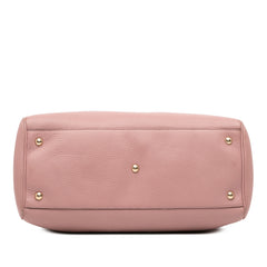 Medium Calfskin Bamboo Shopper Satchel