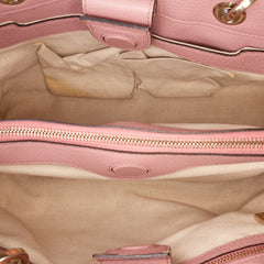 Medium Calfskin Bamboo Shopper Satchel
