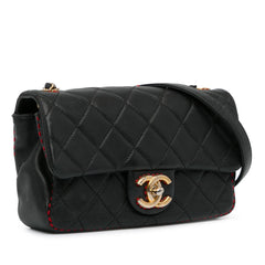 CC Quilted Lambskin Stitched Single Flap_1