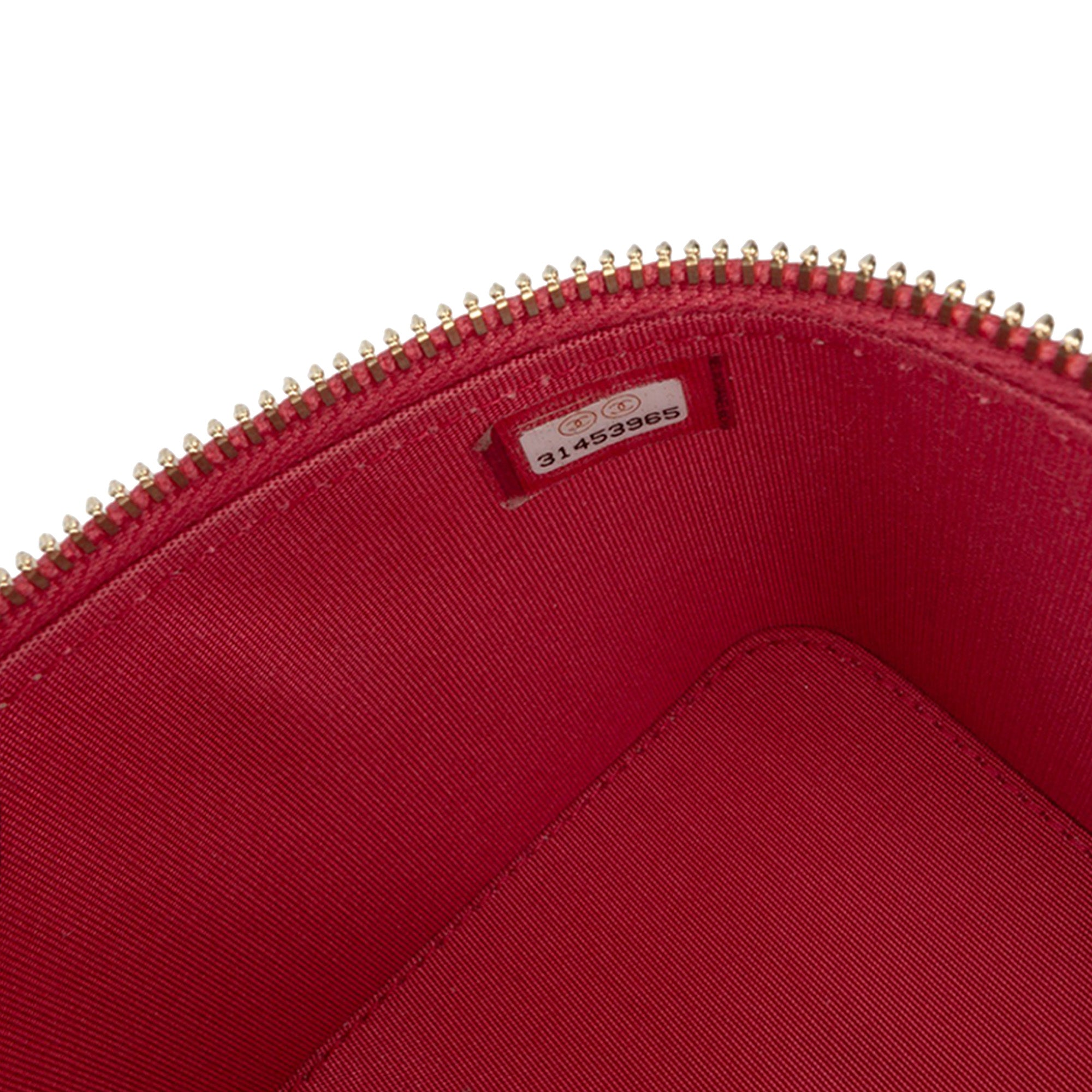 Mini CC Quilted Lambskin Top Handle Vanity Case With Chain
