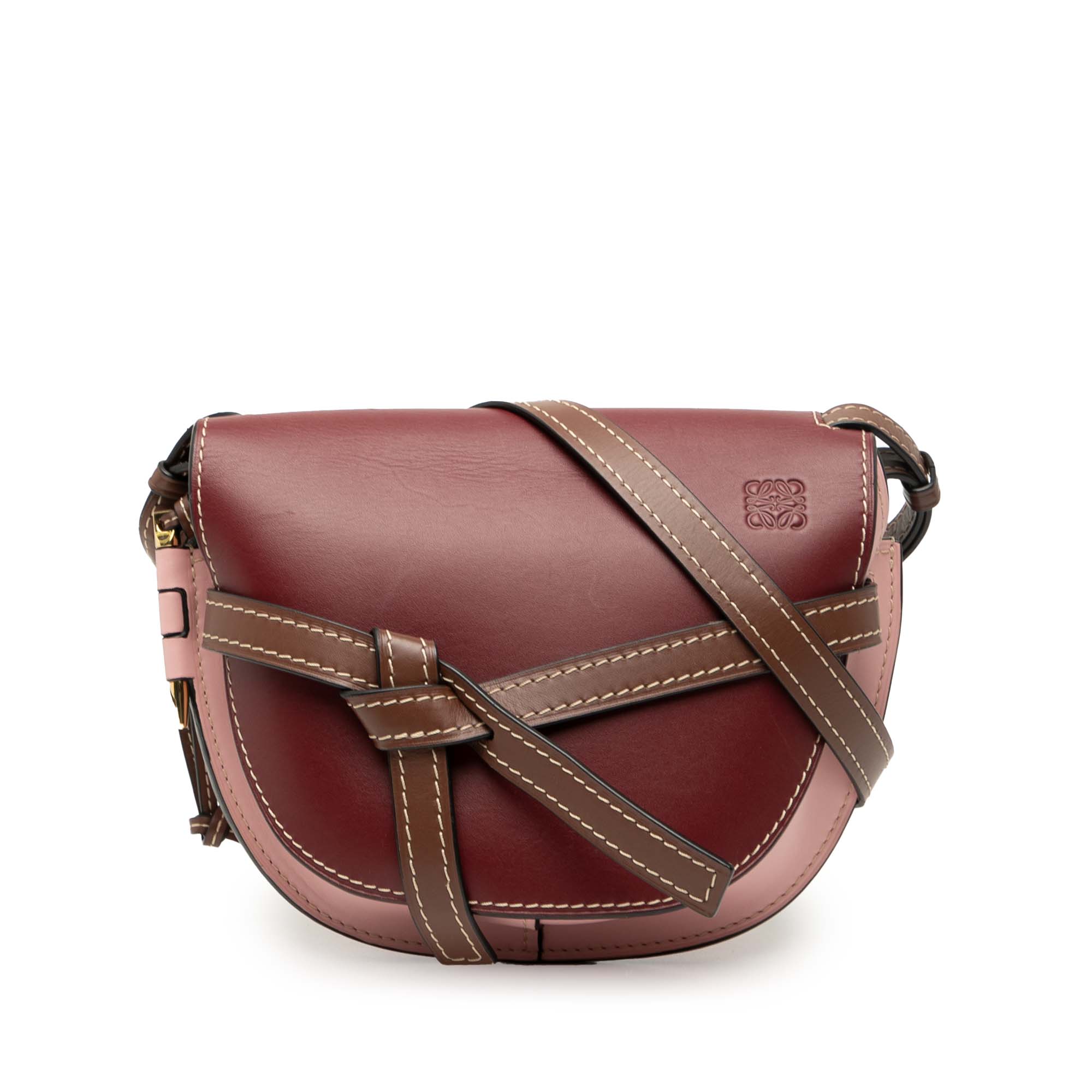 Small Tricolor Leather Gate Crossbody