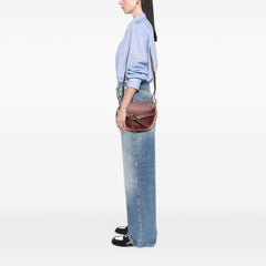 Small Tricolor Leather Gate Crossbody