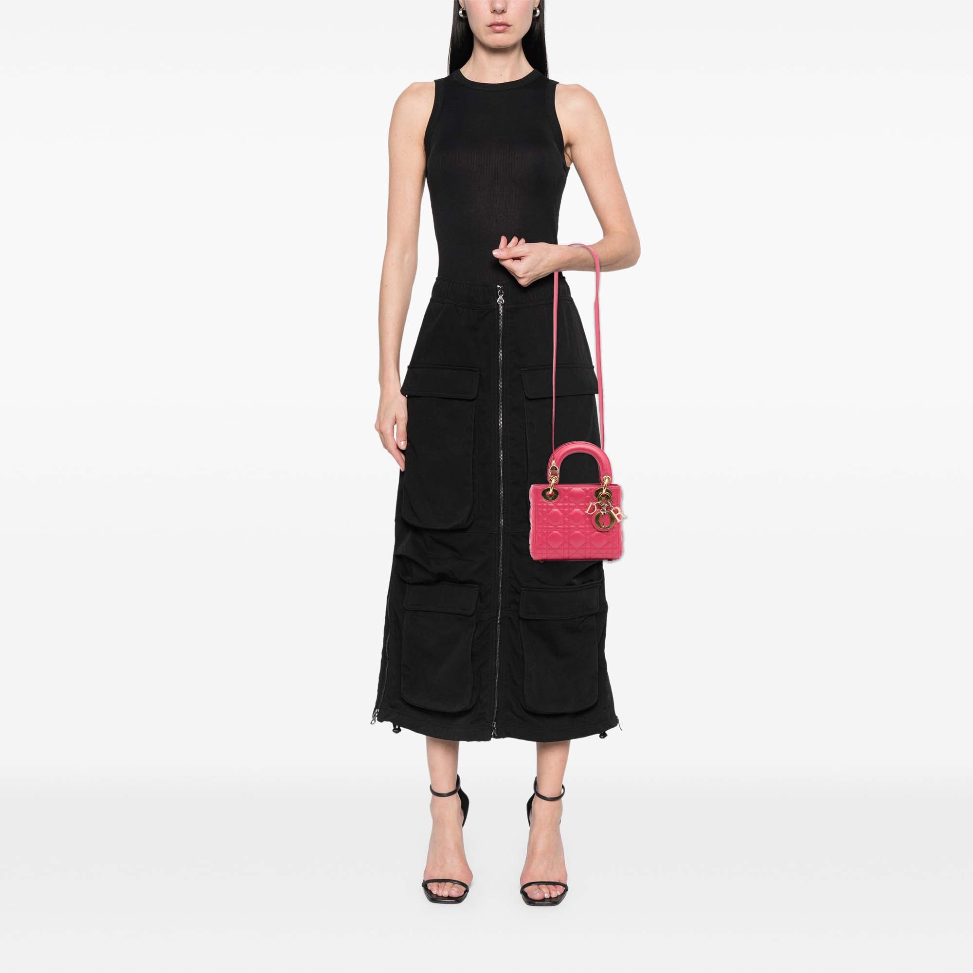 Mini Lambskin Cannage Lady Dior