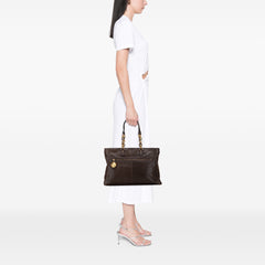 Iridescent Leather Chain Tote