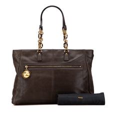 Iridescent Leather Chain Tote