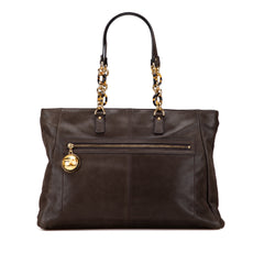Iridescent Leather Chain Tote
