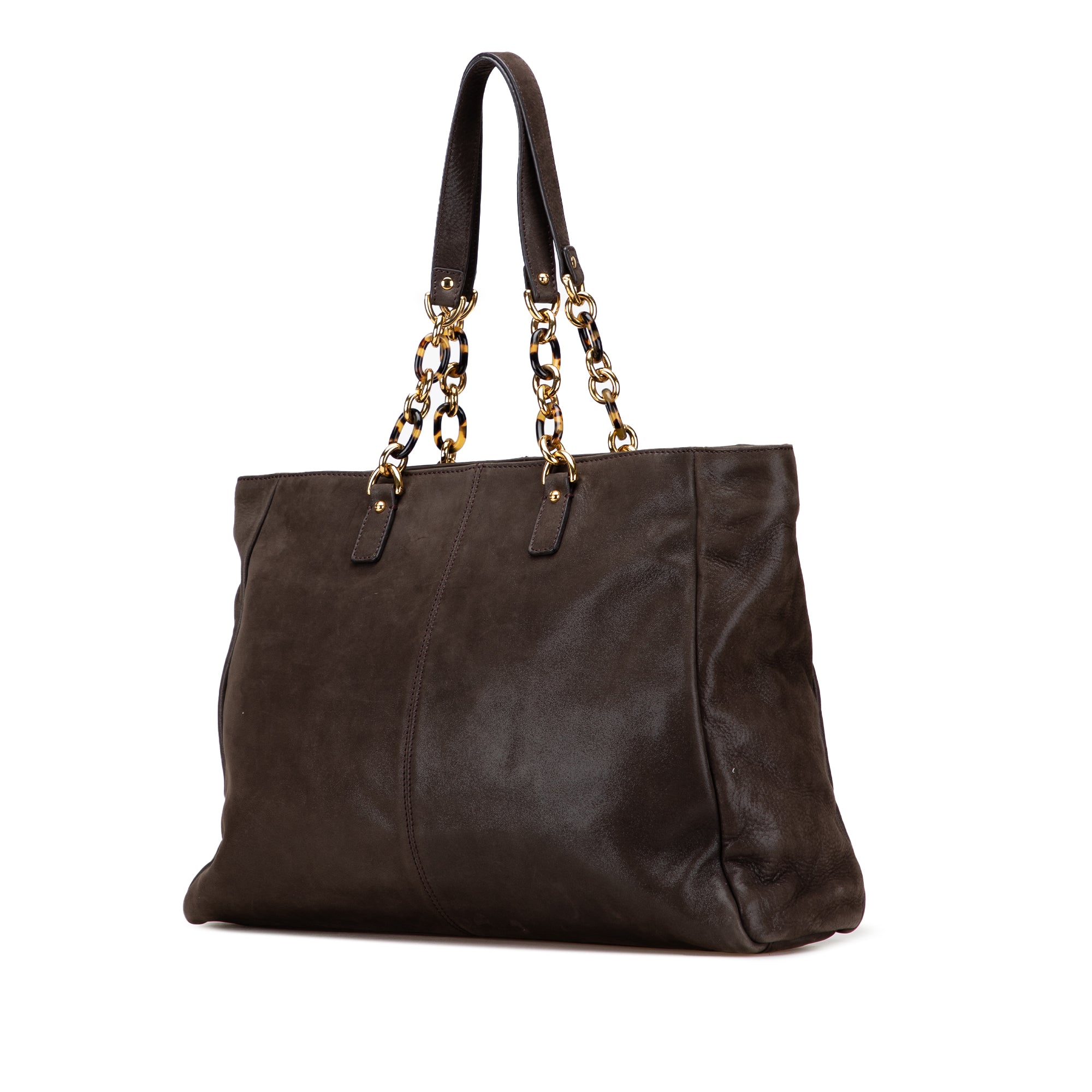 Iridescent Leather Chain Tote