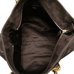 Iridescent Leather Chain Tote