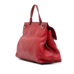 Medium Leather Bamboo Daily Satchel