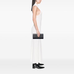 Leather Monogram Crystal Studded Cassandre Clutch