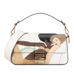 Zucca Graphic Print Coated Canvas Bikini Girls Baguette Satchel