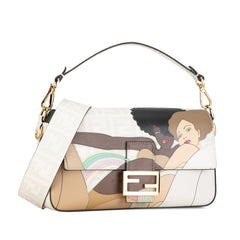 Zucca Graphic Print Coated Canvas Bikini Girls Baguette Satchel