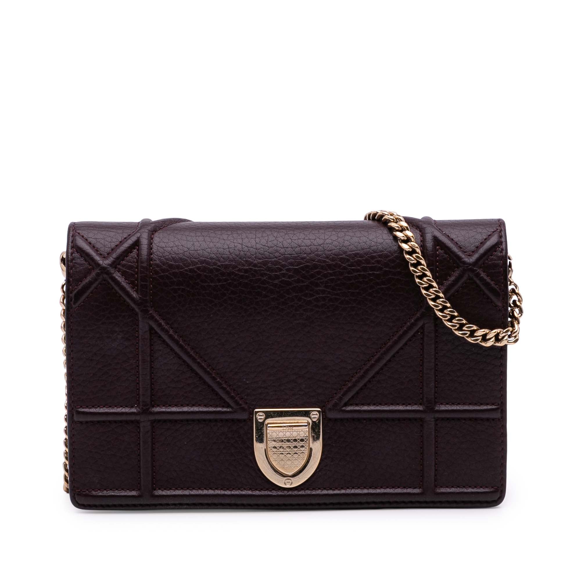 Grained Calfskin Diorama Wallet on Chain