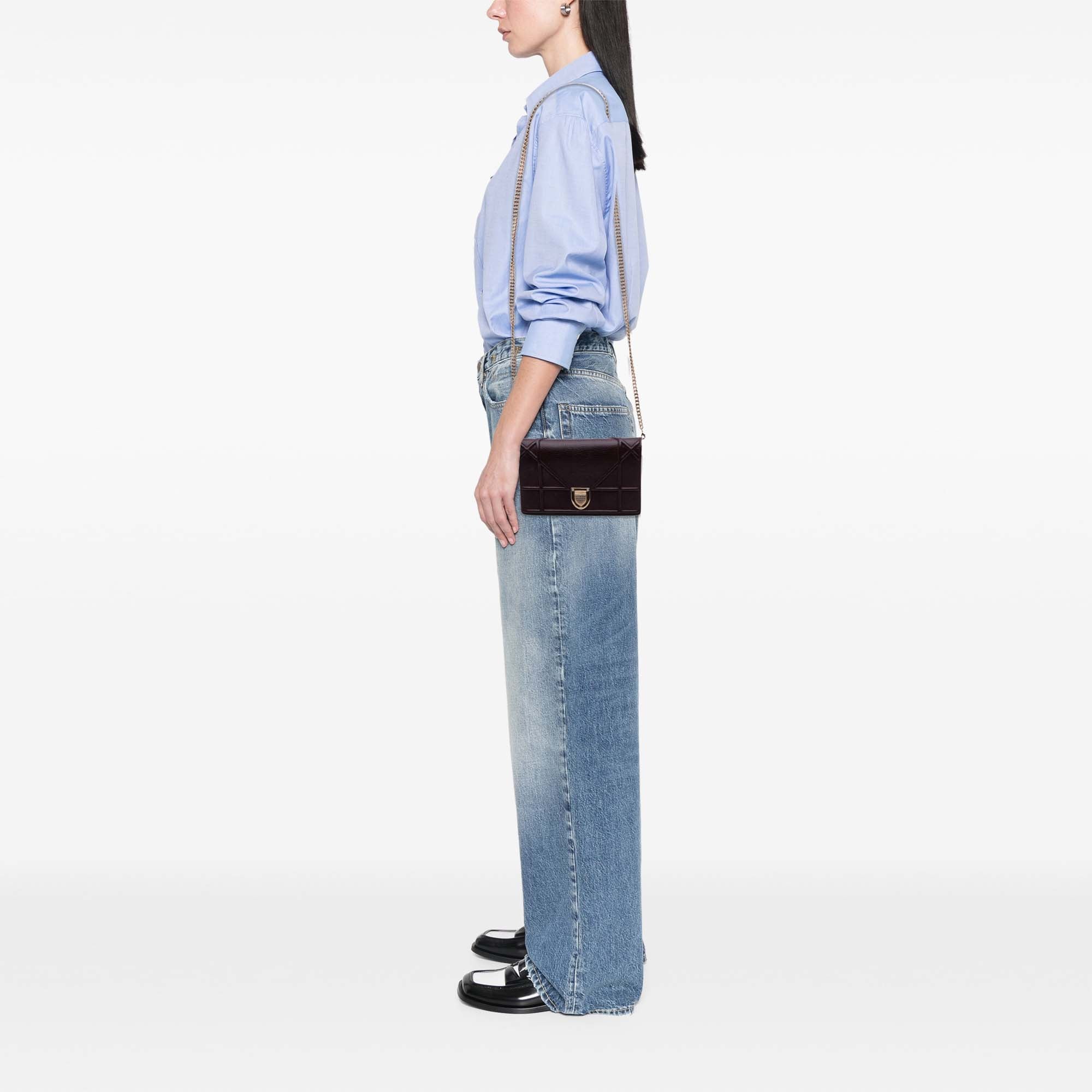 Grained Calfskin Diorama Wallet on Chain