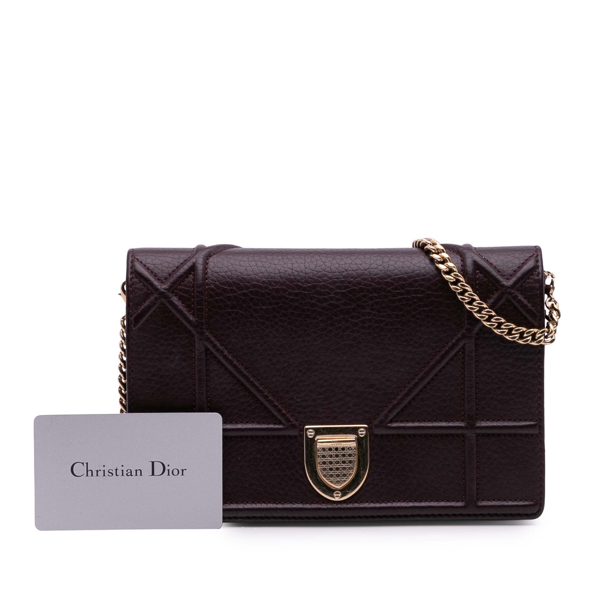 Grained Calfskin Diorama Wallet on Chain
