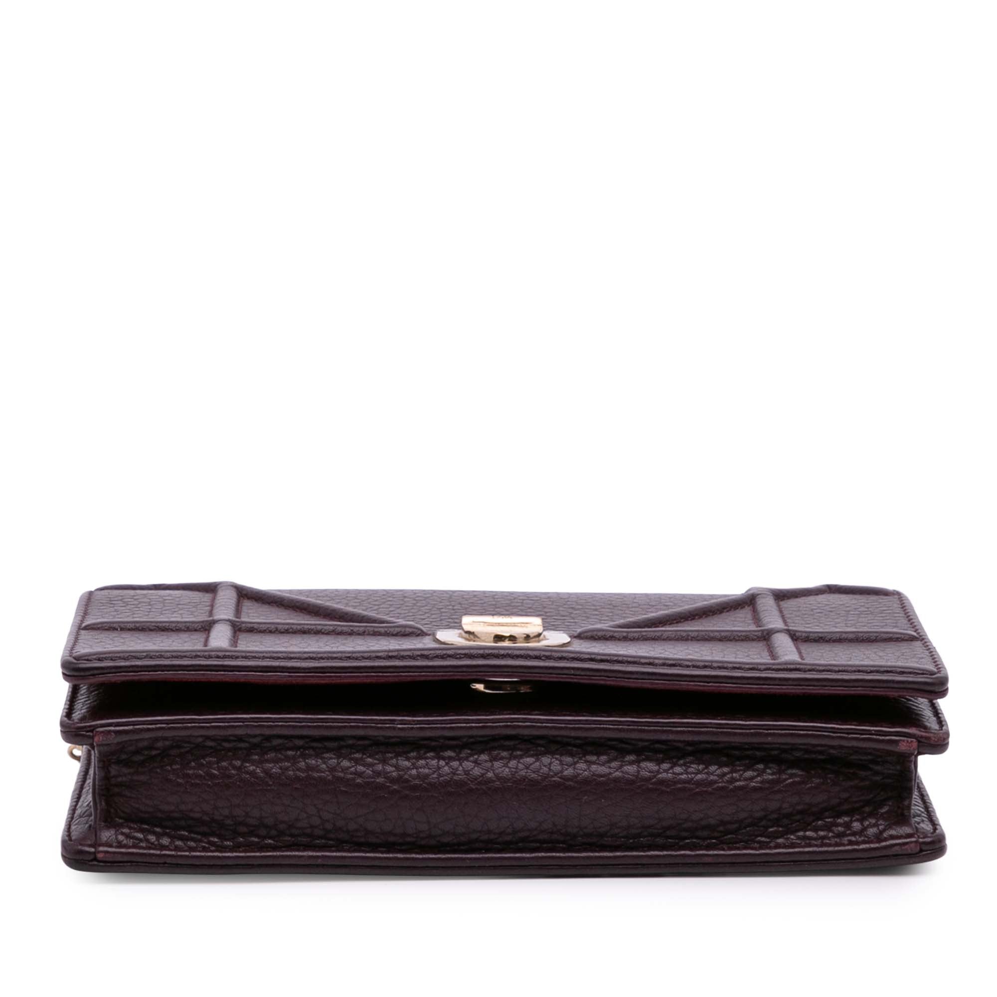 Grained Calfskin Diorama Wallet on Chain