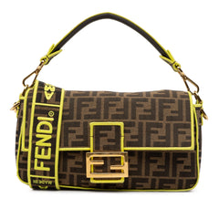 Medium Zucca Fluo Trim Baguette Satchel_0