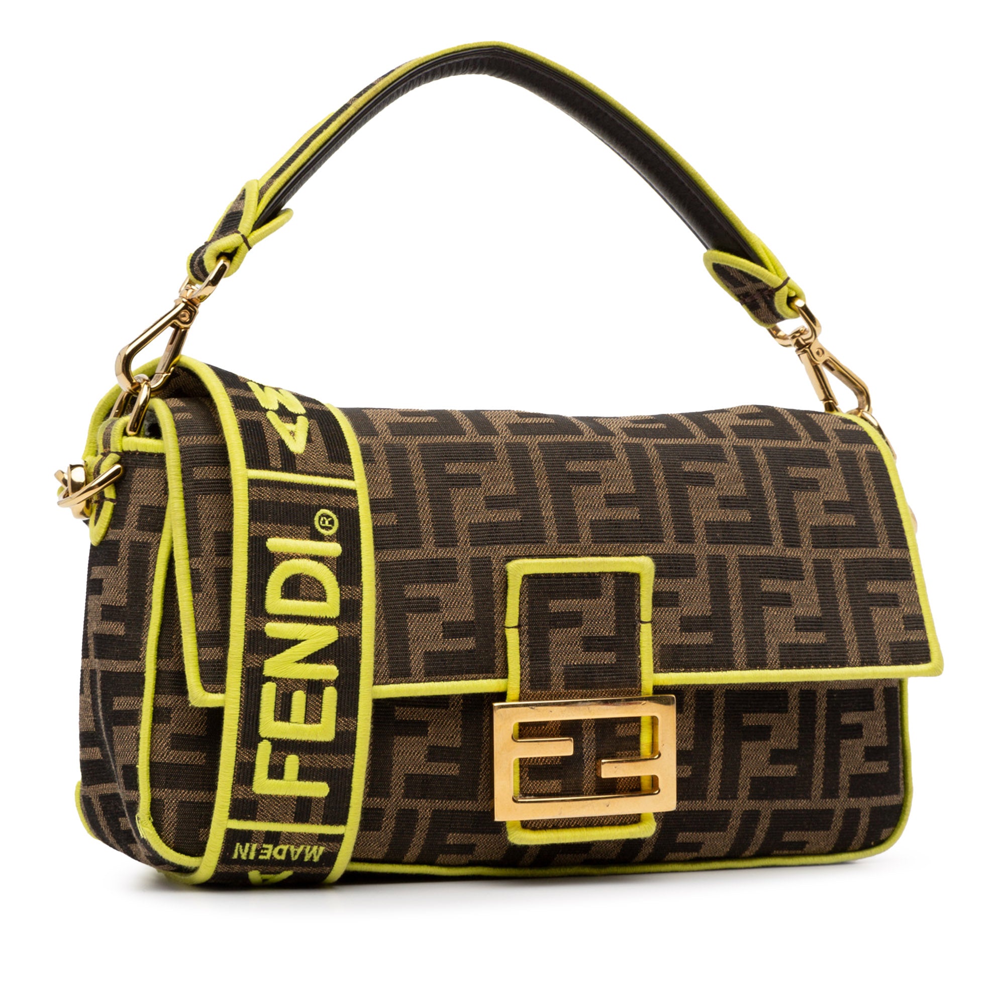 Medium Zucca Fluo Trim Baguette Satchel_1