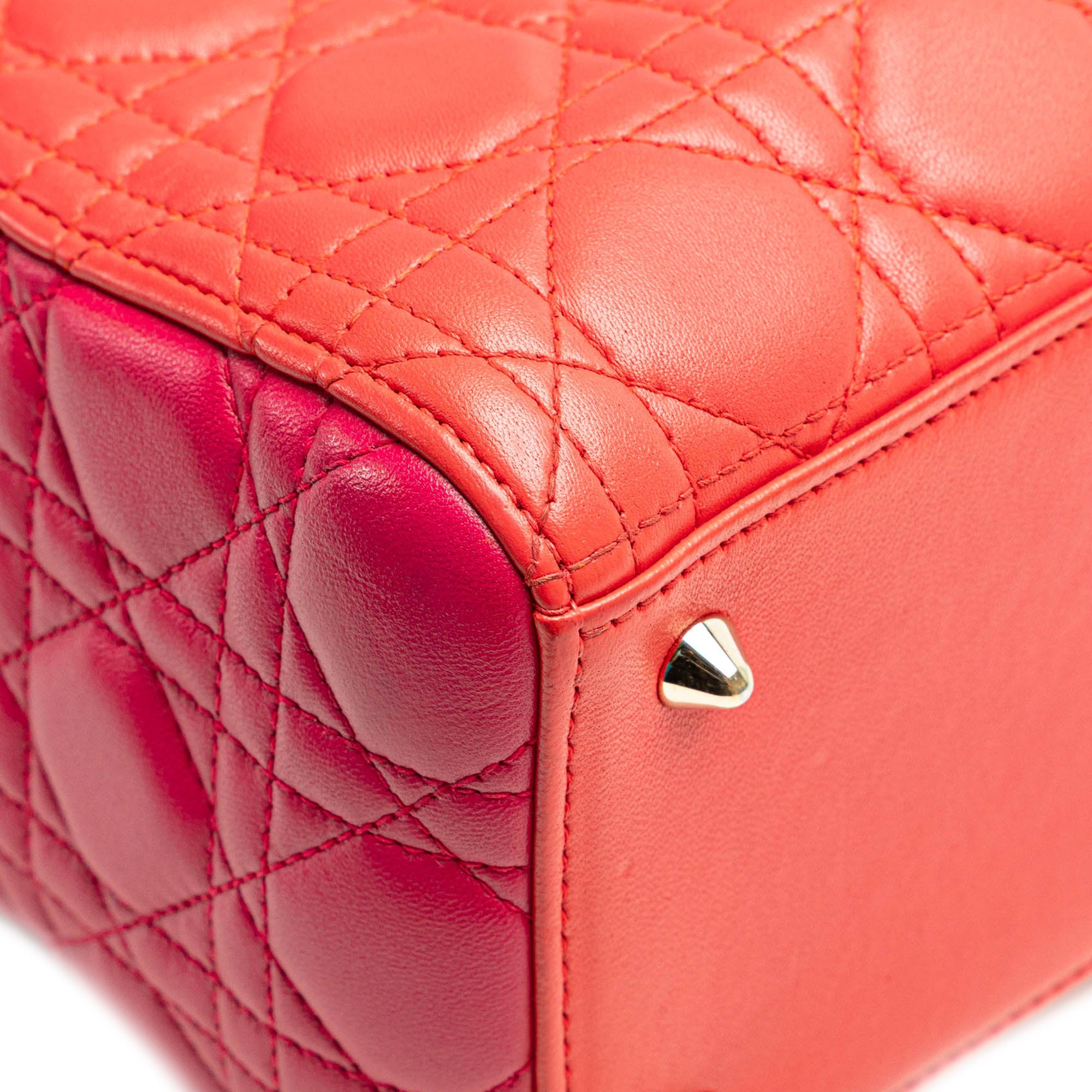 Medium Bicolor Lambskin Cannage Lady Dior