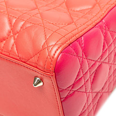 Medium Bicolor Lambskin Cannage Lady Dior