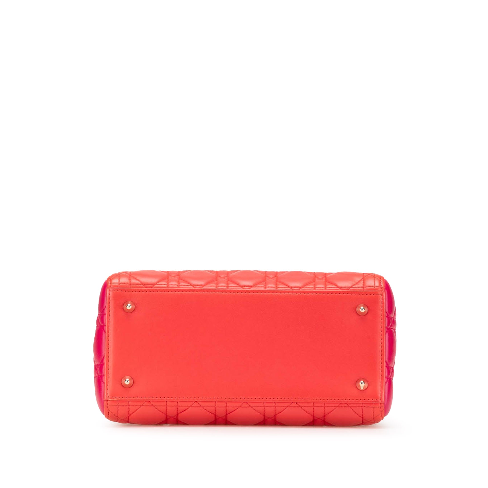 Medium Bicolor Lambskin Cannage Lady Dior