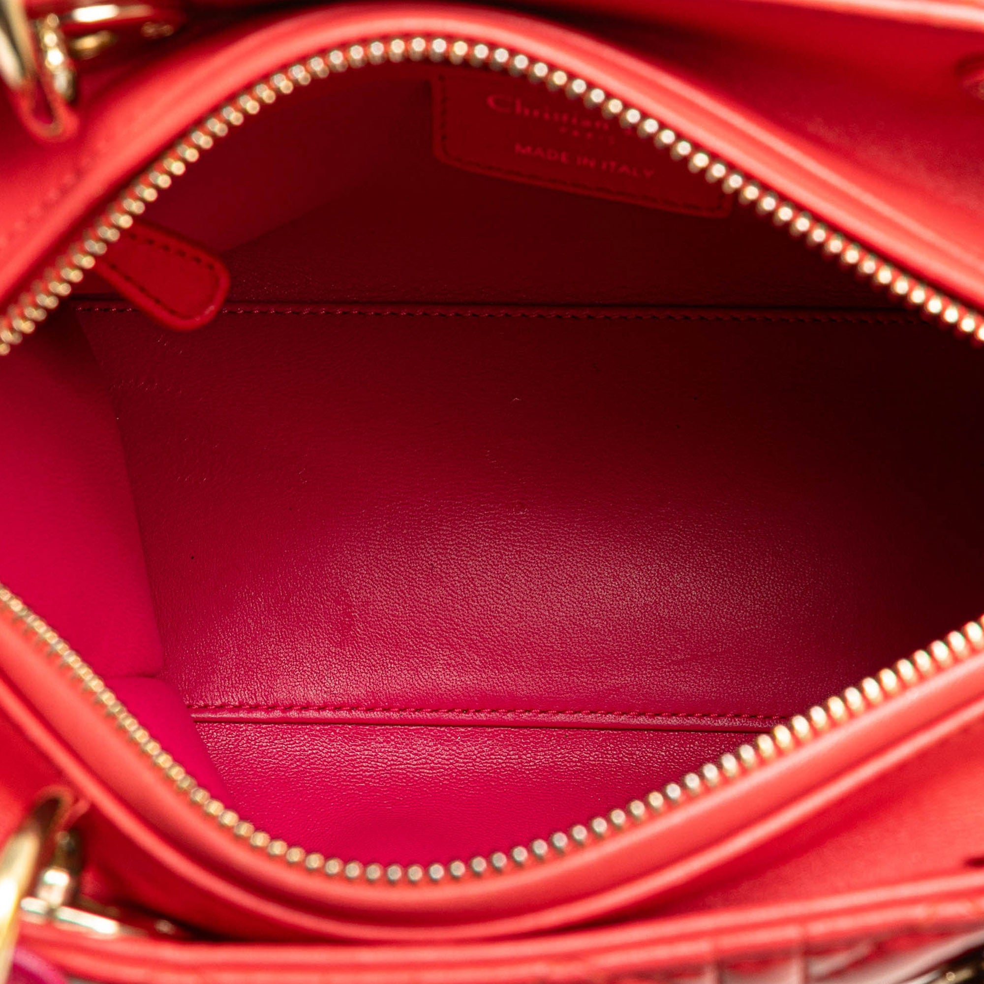 Medium Bicolor Lambskin Cannage Lady Dior