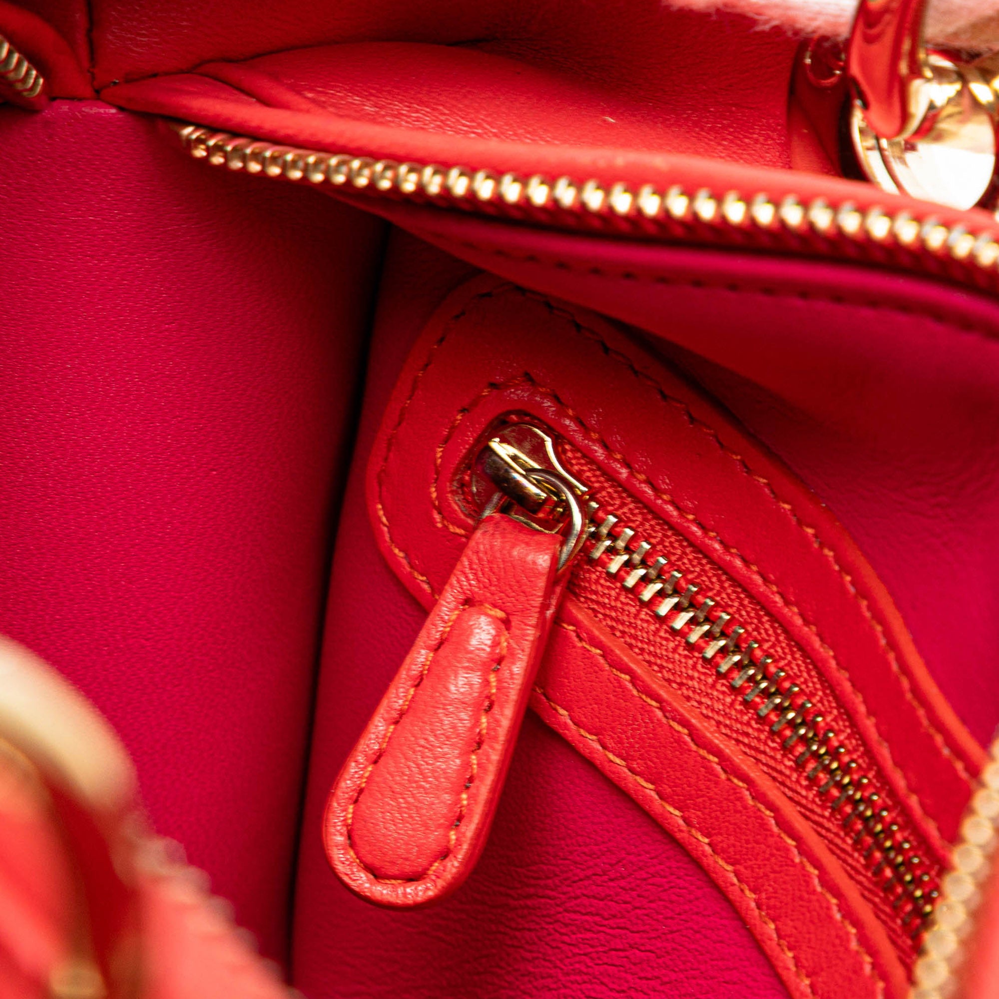 Medium Bicolor Lambskin Cannage Lady Dior