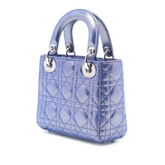 Mini Iridescent Lambskin Cannage Lady Dior
