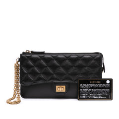 Quilted Aged Calfskin Reissue Pouch With Chain
