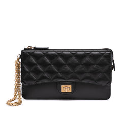 Quilted Aged Calfskin Reissue Pouch With Chain