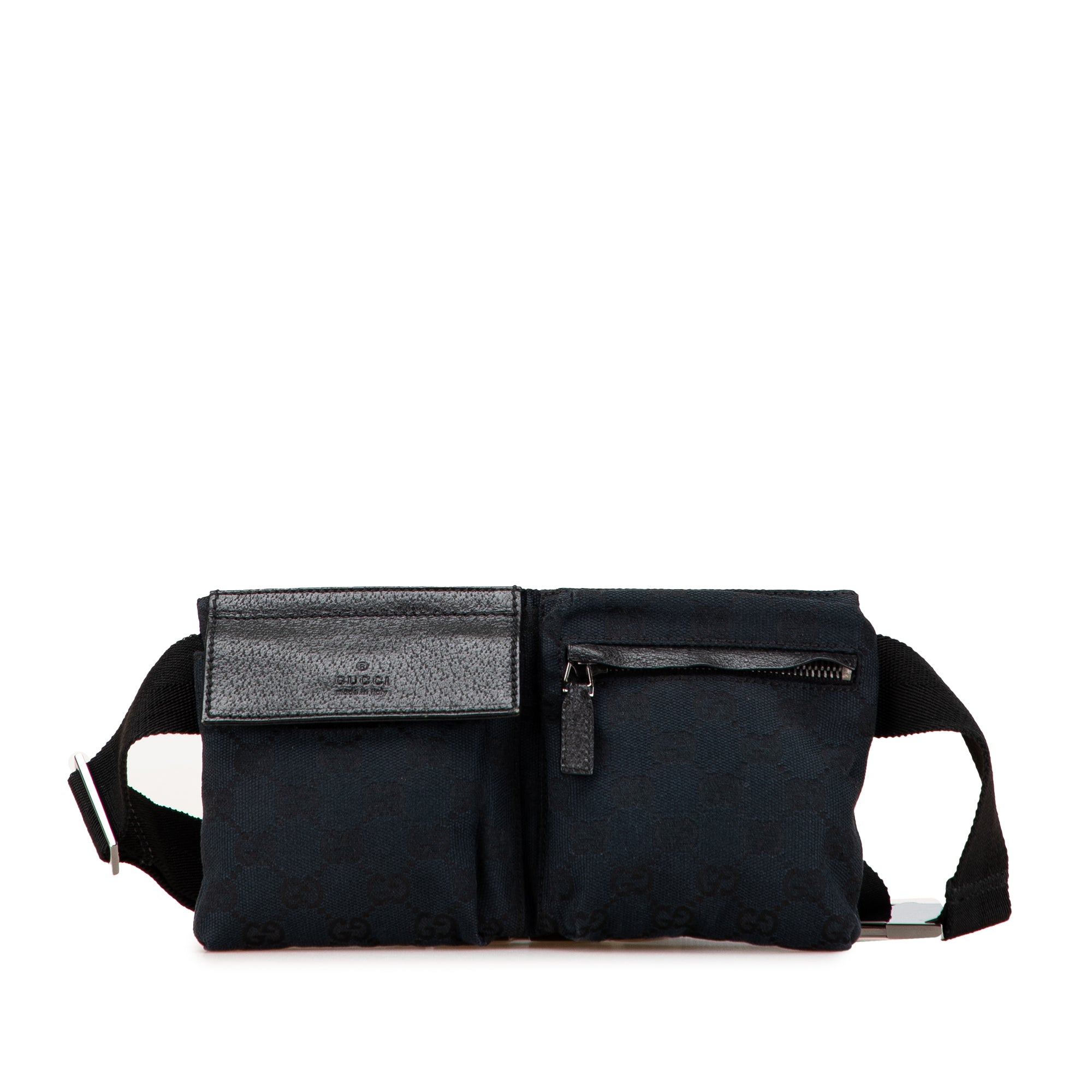 GG Canvas Double Pocket Belt Bag