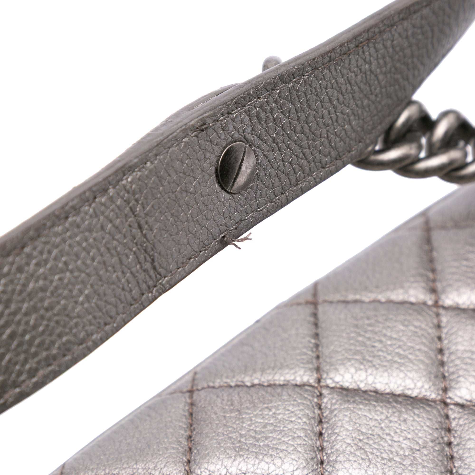 Medium Metallic Quilted Caviar Casual Rock Flap