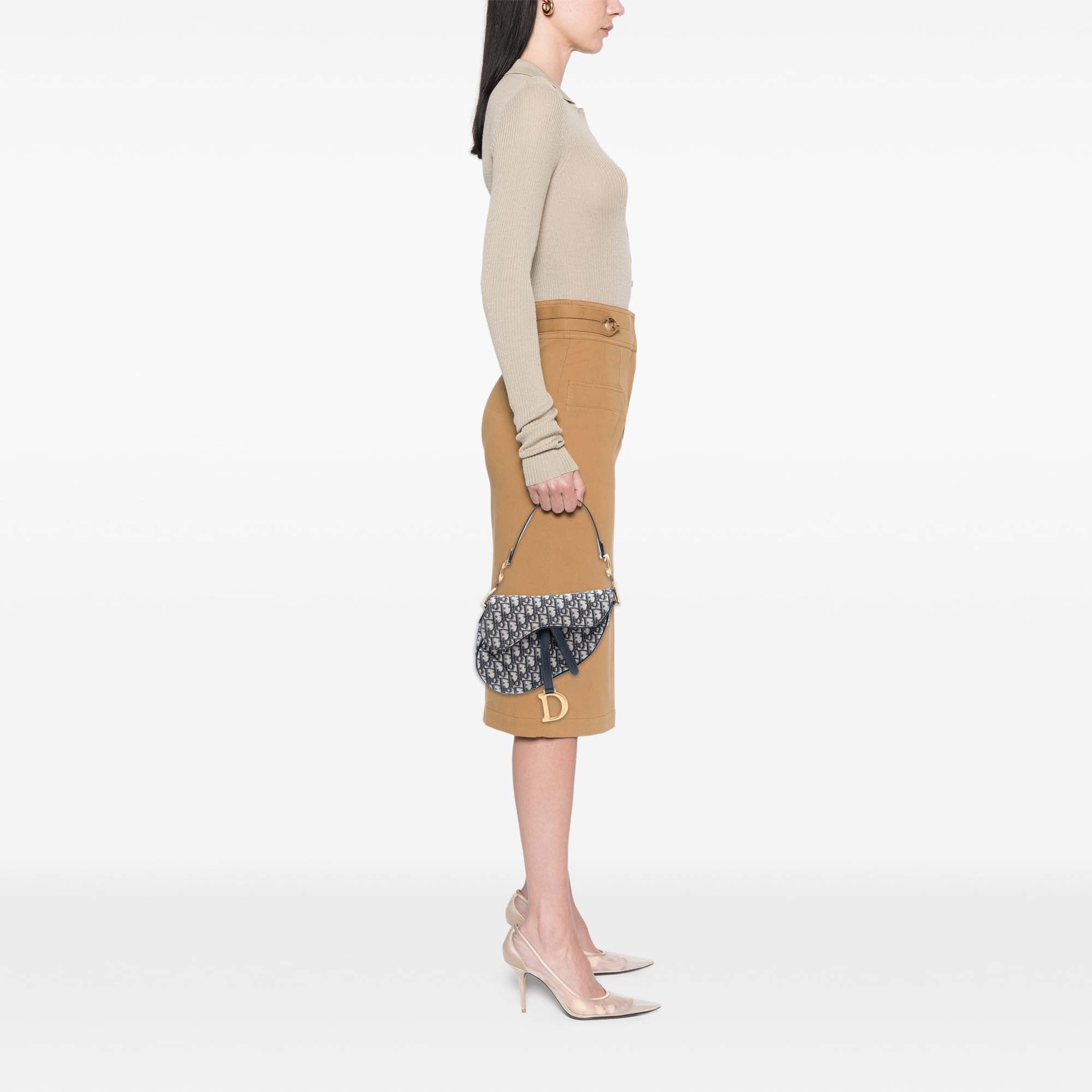 Oblique Canvas Saddle Bag