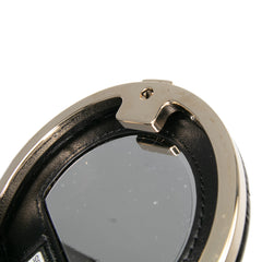Quilted Patent Round Mirror Chain Necklace