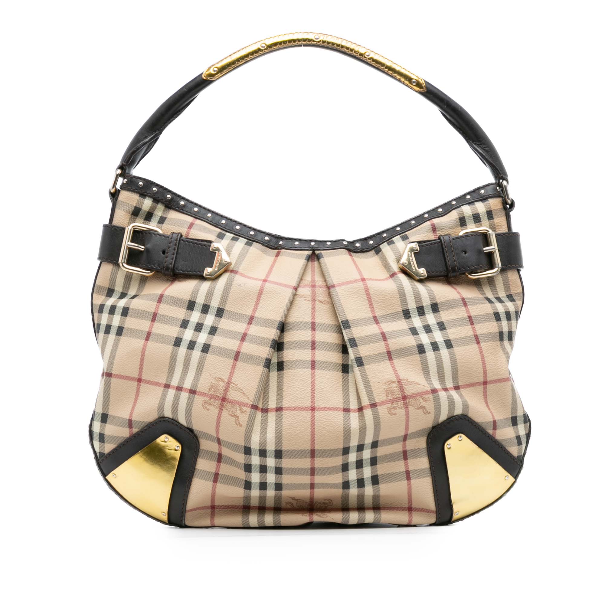Haymarket Check Coated Canvas Hobo Bag