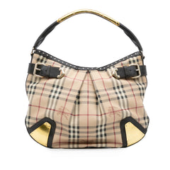 Haymarket Check Coated Canvas Hobo Bag