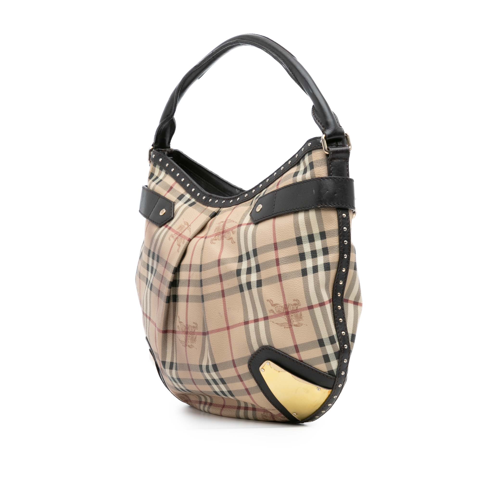 Haymarket Check Coated Canvas Hobo Bag