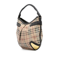 Haymarket Check Coated Canvas Hobo Bag