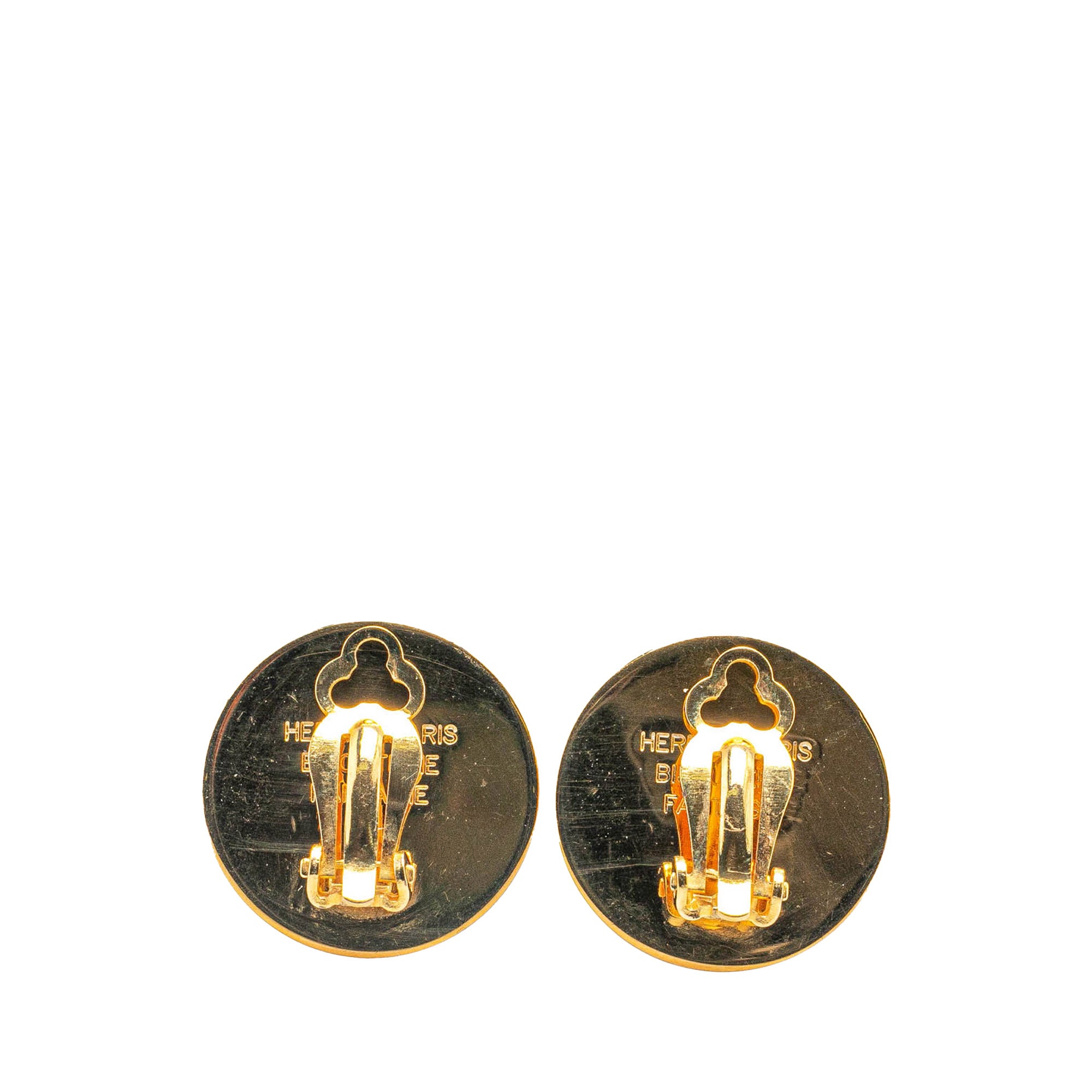 Gold Plated Bijouterie Fantaisie Clou De Selle Clip On Earrings