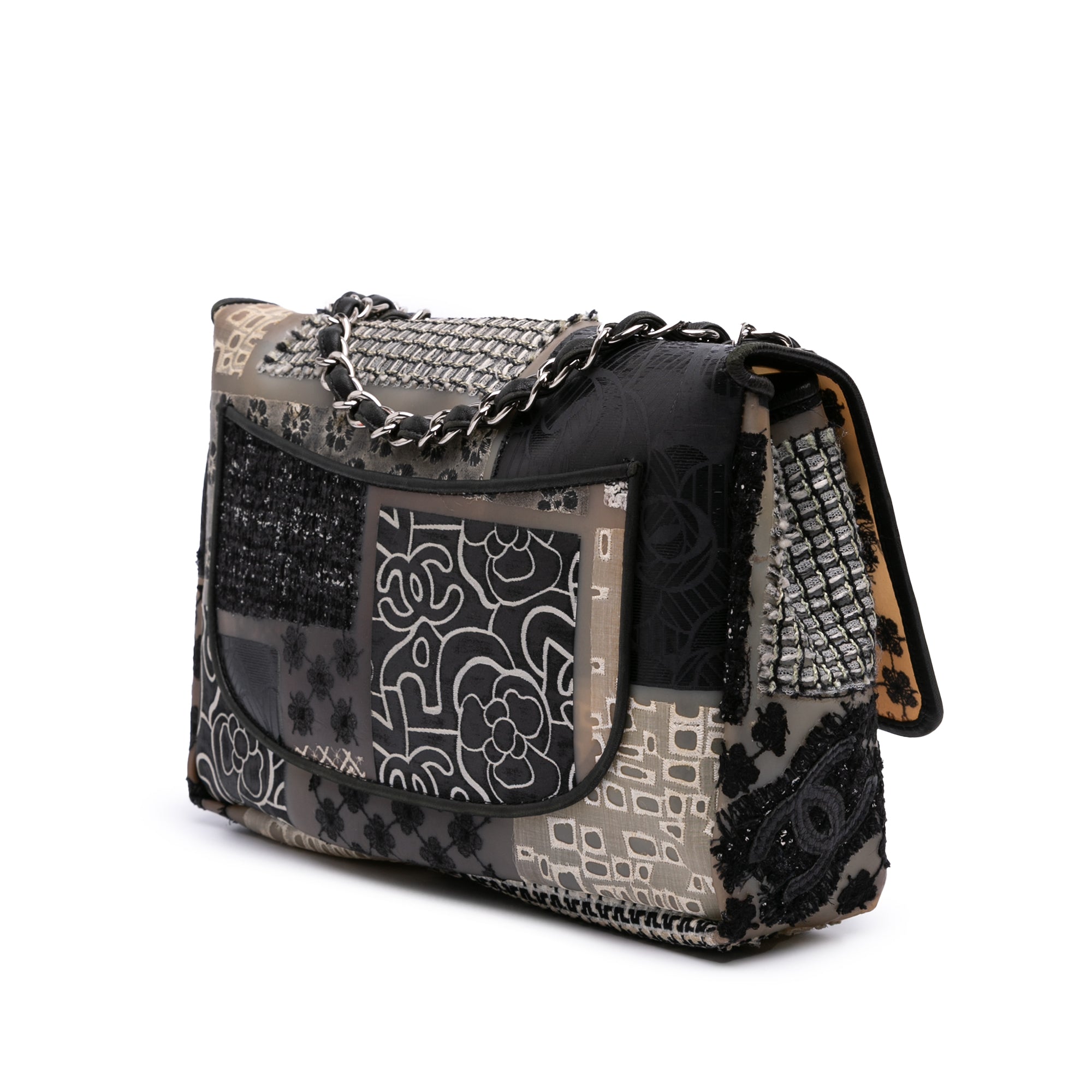 Jumbo PVC and Tweed Patchwork Single Flap