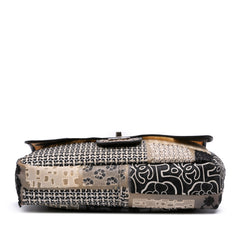 Jumbo PVC and Tweed Patchwork Single Flap