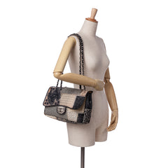 Jumbo PVC and Tweed Patchwork Single Flap