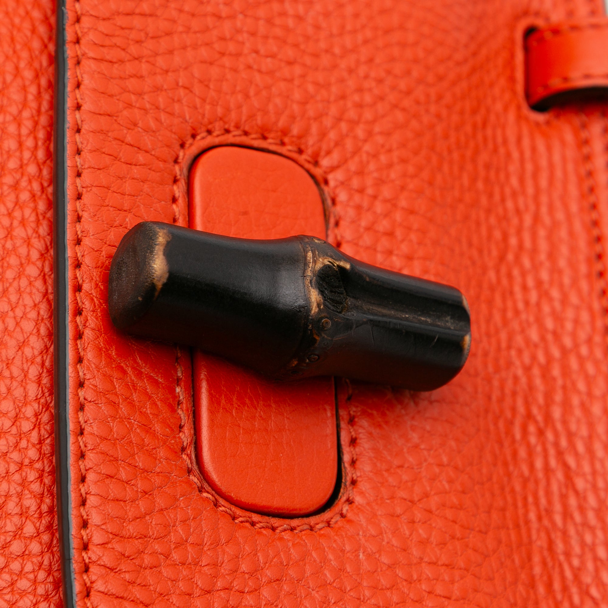 Small Leather Bamboo Daily Satchel
