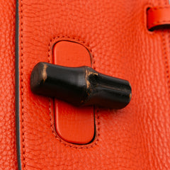 Small Leather Bamboo Daily Satchel