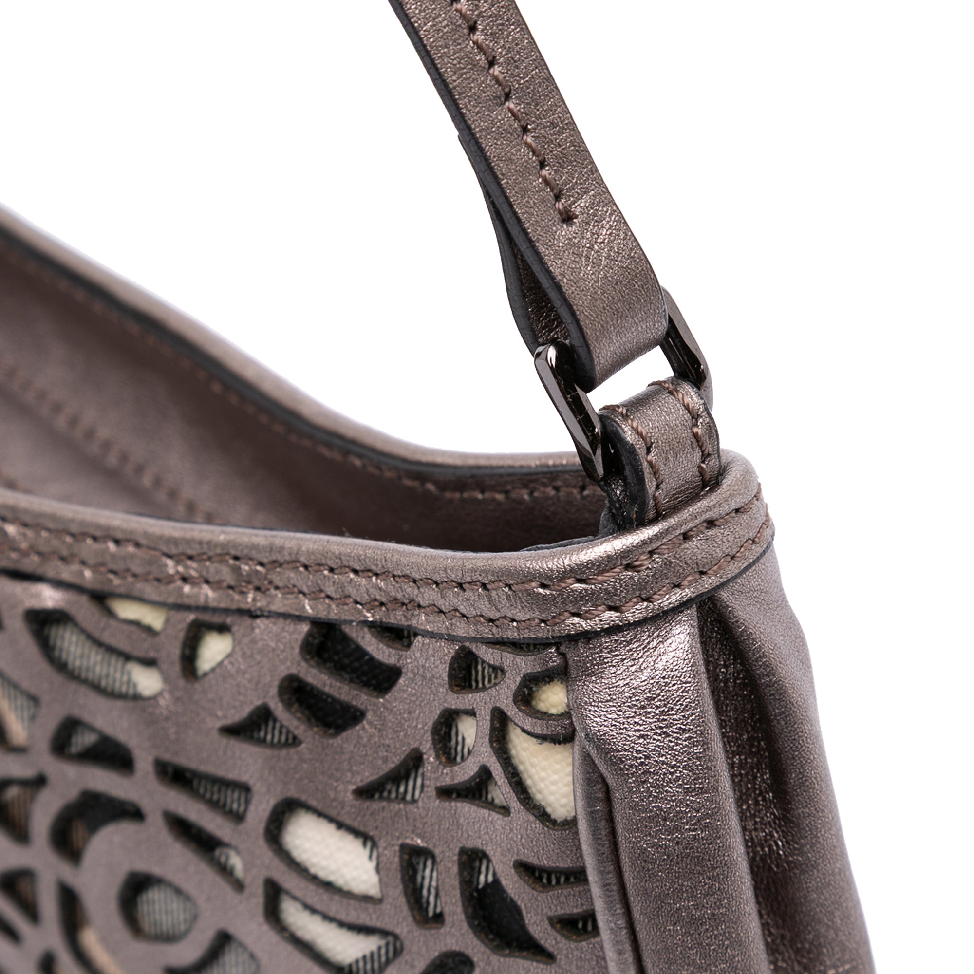 Nova Check Cutout Leather Accessory Pochette