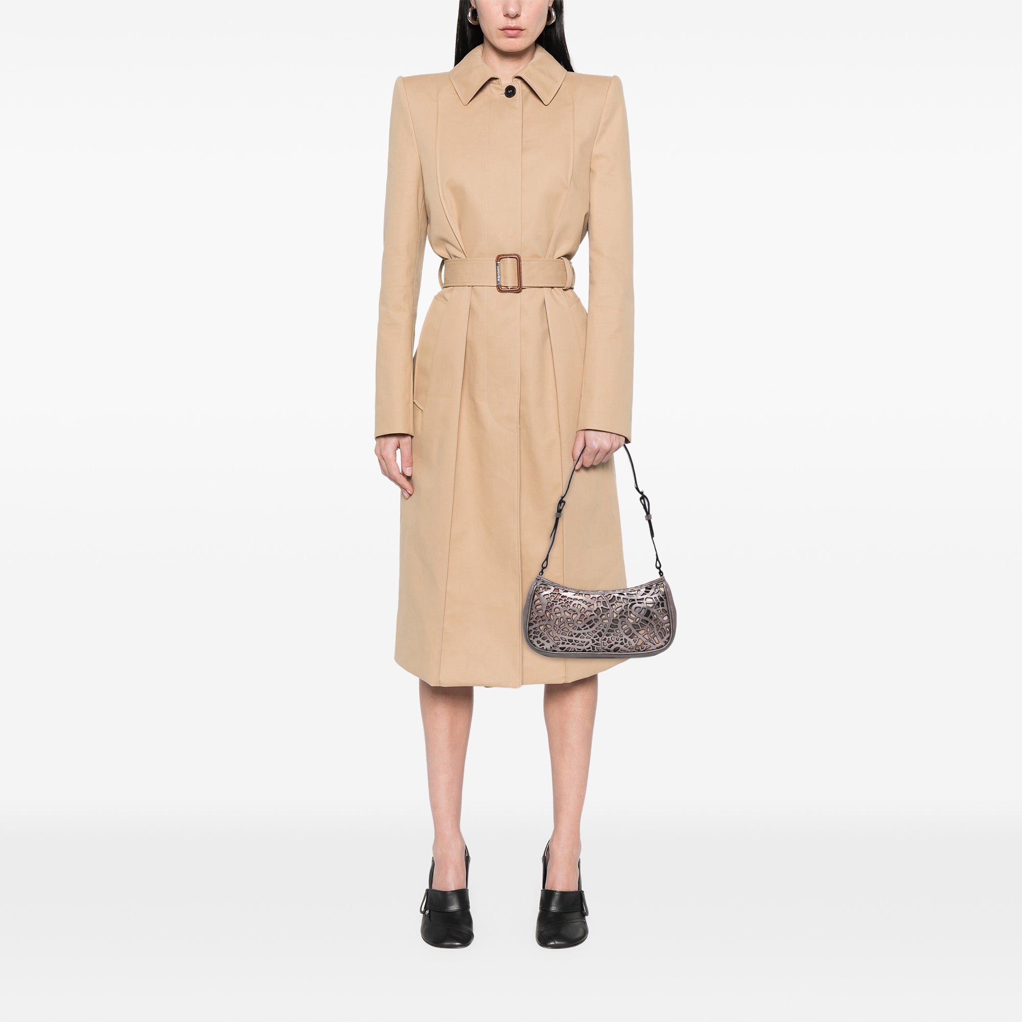 Nova Check Cutout Leather Accessory Pochette