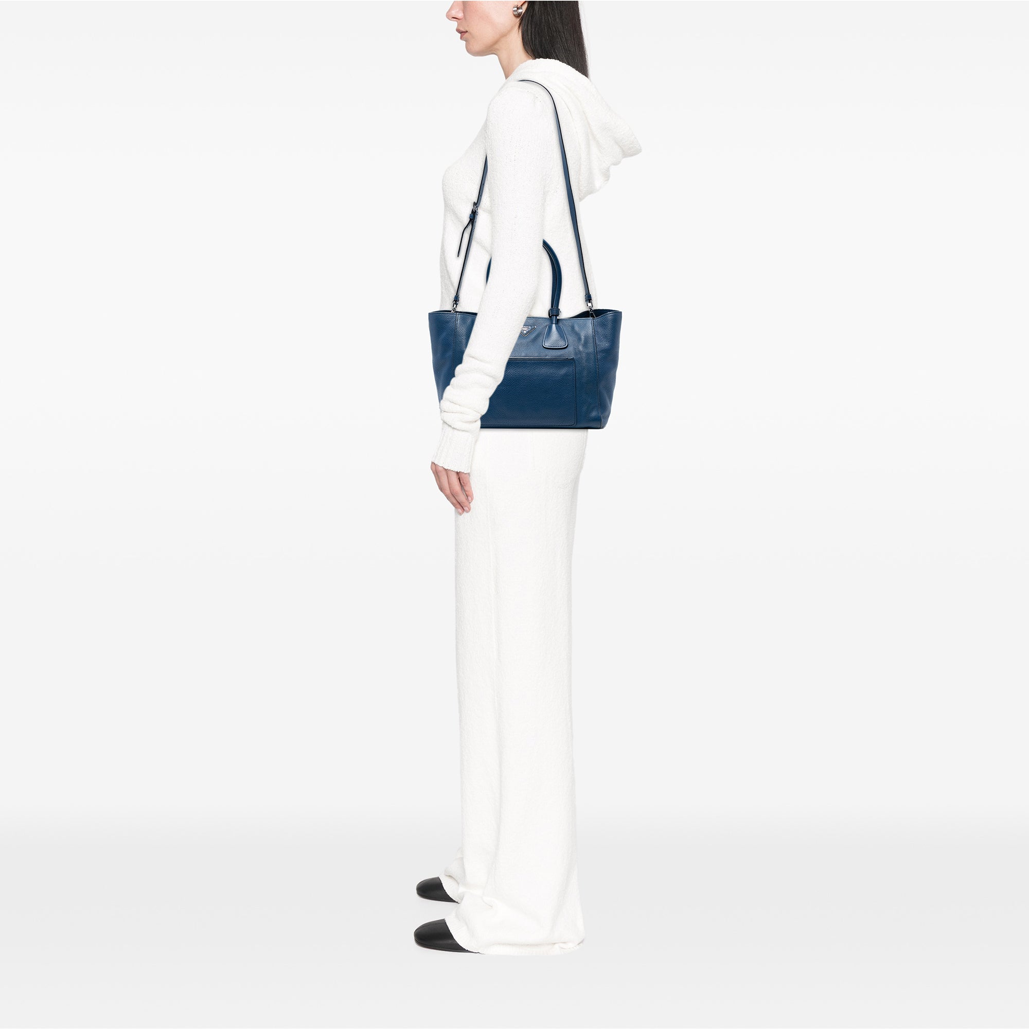 Vitello Daino Front Pocket Open Convertible Tote