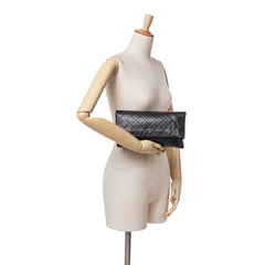 CC Quilted Lambskin Foldover Clutch