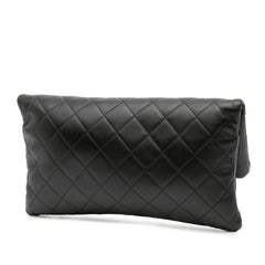 CC Quilted Lambskin Foldover Clutch