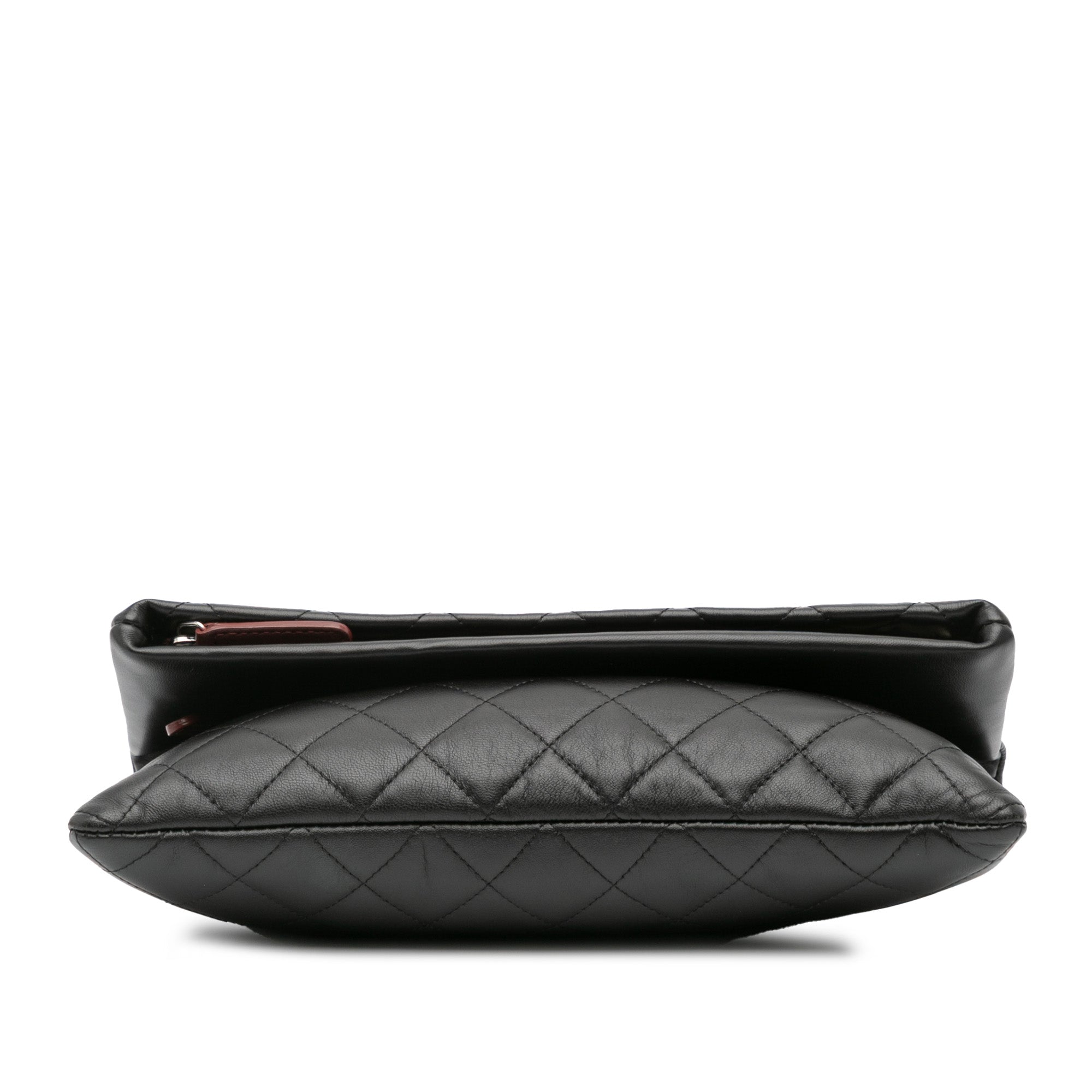 CC Quilted Lambskin Foldover Clutch